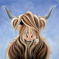 Finlay McMoo by Jennifer Hogwood - Embelished Canvas on Board sized 16x16 inches. Available from Whitewall Galleries